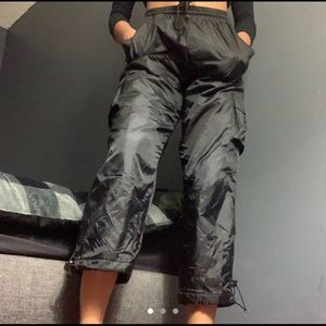 black puffer cargo pants